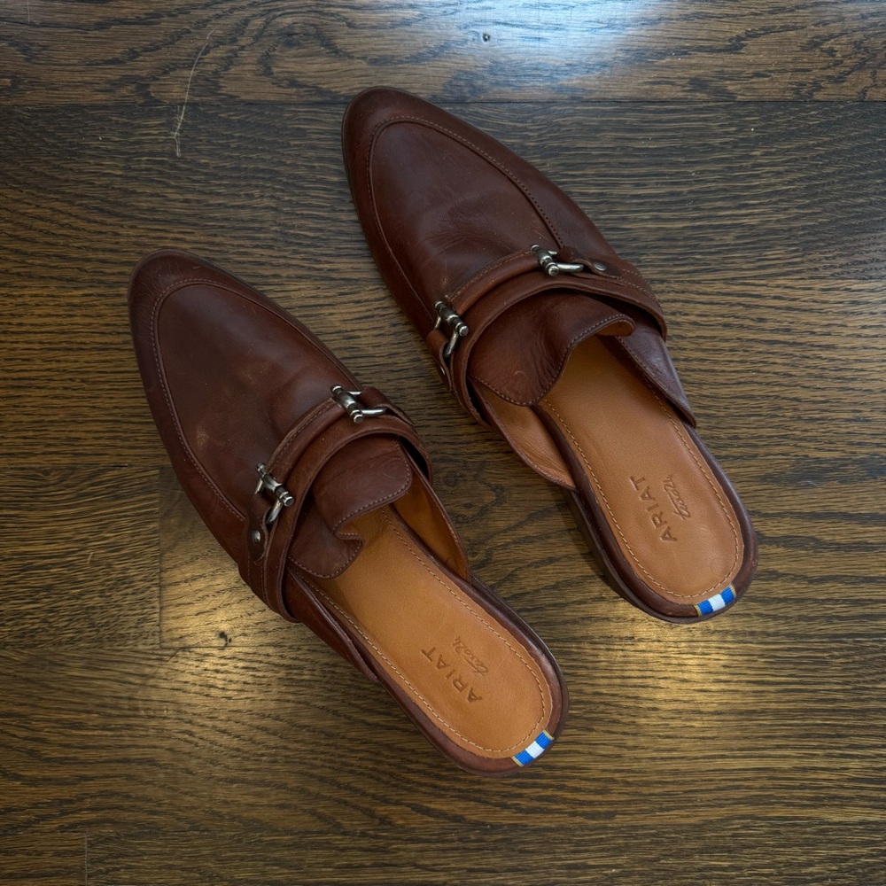 Brown Slip-On Loafer Mules